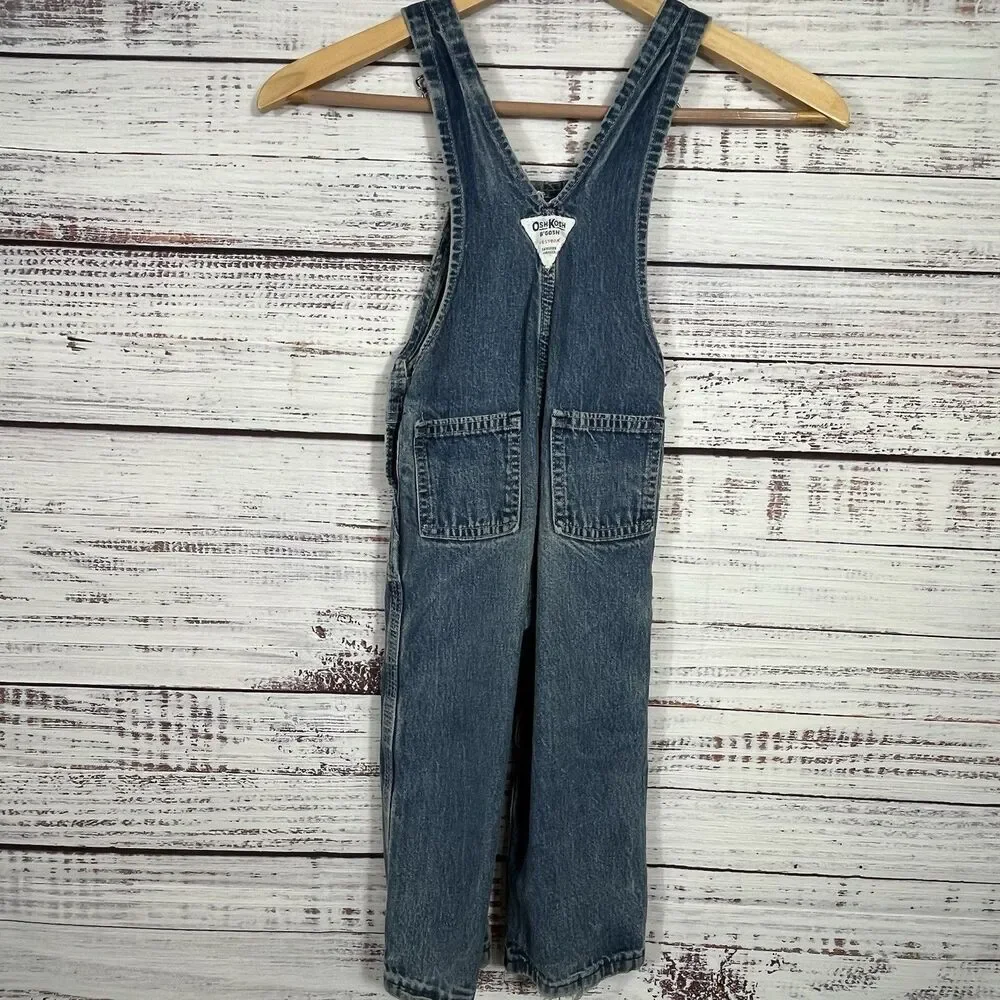 VTG 90’s OshKosh B'gosh Vestbak Blue Denim Cotton Bib Overalls Kids Unisex 3T